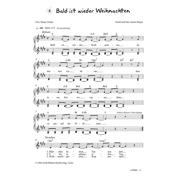 Produktbild des Artikels Bald ist wieder Weihnachten (Noten - Download)