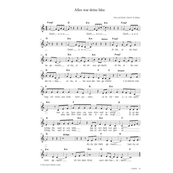 Produktbild des Artikels Alles war deine Idee (Noten - Download)