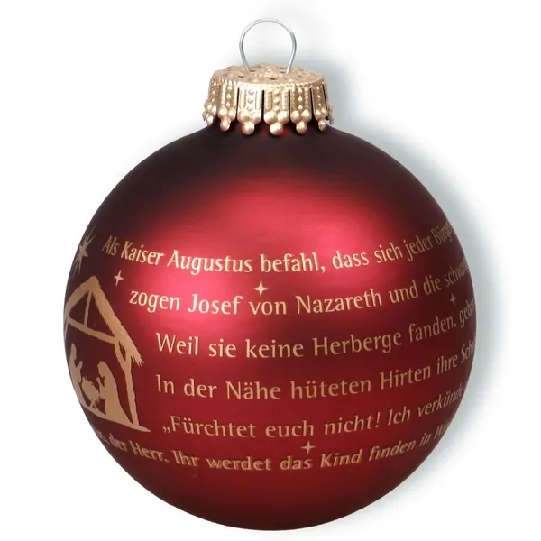 Produktbild des Artikels Christbaumkugel - Weihnachtsgeschichte rot ()