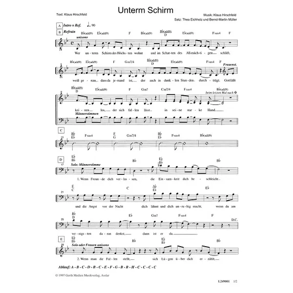 Produktbild des Artikels Unterm Schirm (Noten - Download)