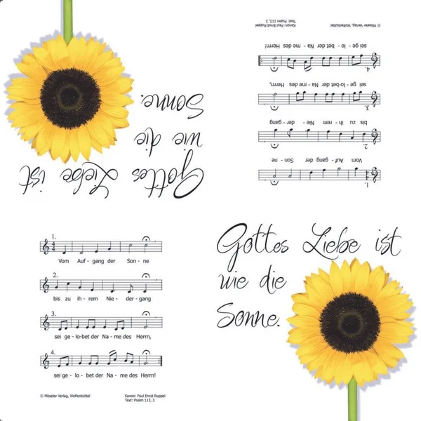 Produktbild des Artikels Serviette "Gottes Liebe ist wie die Sonne" ()