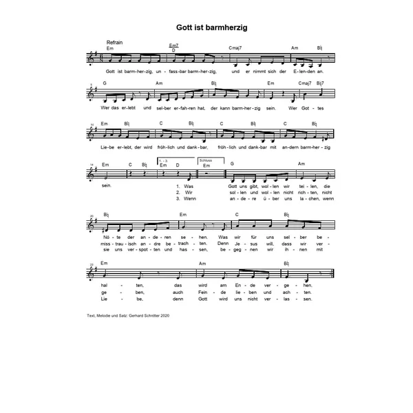 Produktbild des Artikels Gott ist barmherzig (Noten - Download)