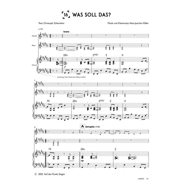 Produktbild des Artikels Was soll das? (Klavier) (Noten - Download)