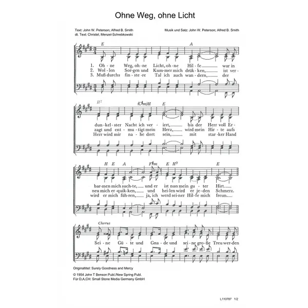 Produktbild des Artikels Ohne Weg, ohne Licht (Noten - Download)