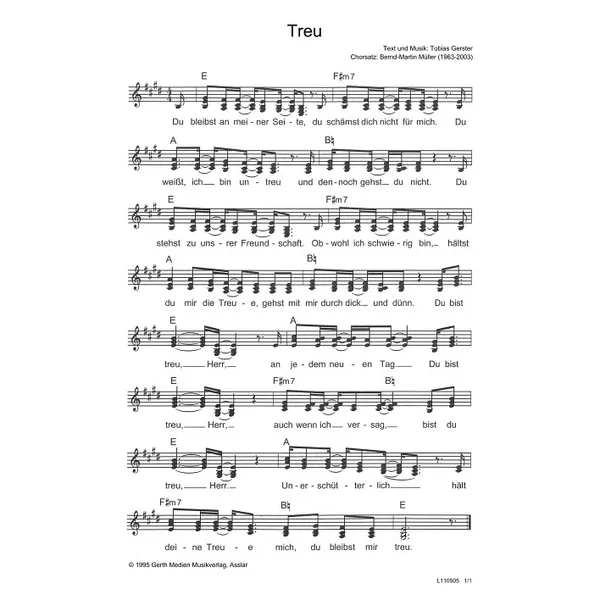 Produktbild des Artikels Treu (Noten - Download)
