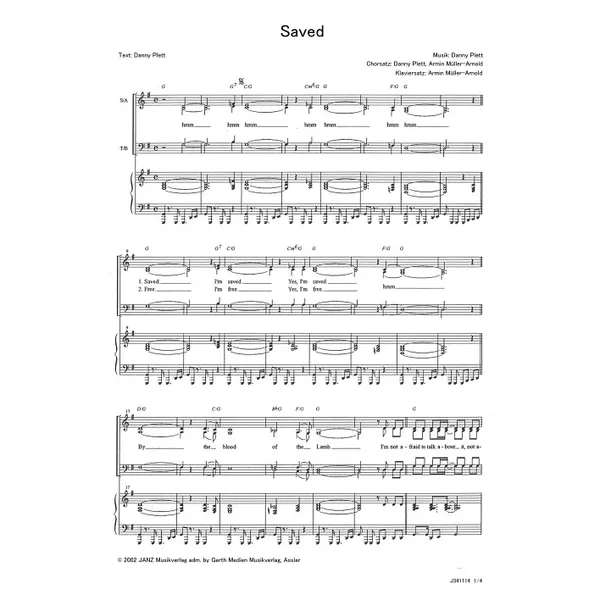 Produktbild des Artikels Saved (Noten - Download)