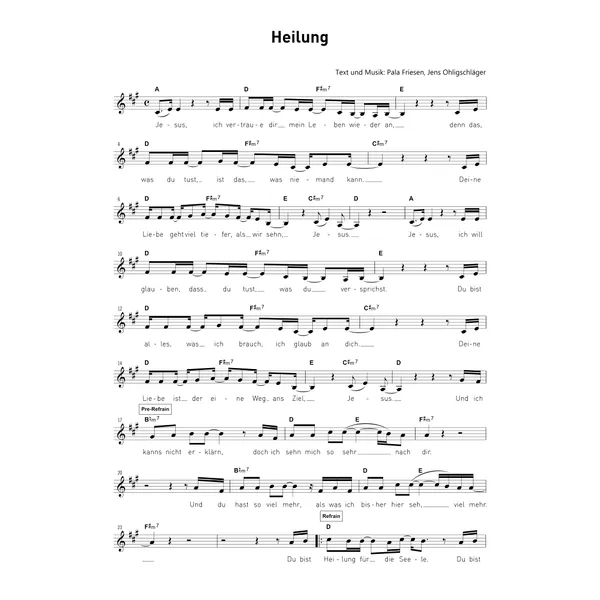 Produktbild des Artikels Heilung (Noten - Download)
