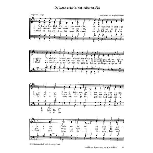 Produktbild des Artikels Du kannst dein Heil nicht selber schaffen (Noten - Download)