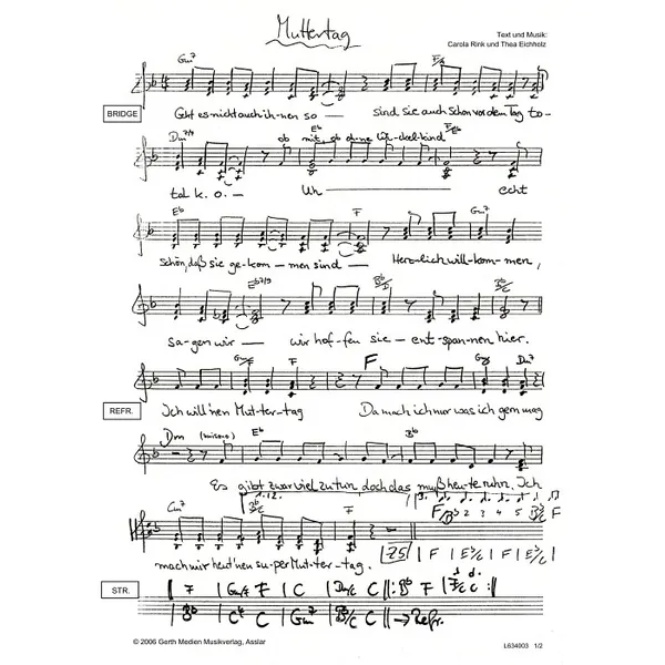 Produktbild des Artikels Muttertag (Noten - Download)