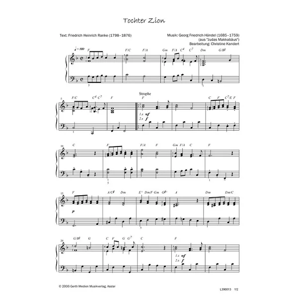 Produktbild des Artikels Tochter Zion (Noten - Download)