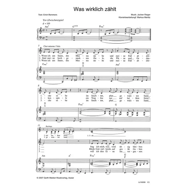 Produktbild des Artikels Was wirklich zählt (Noten - Download)
