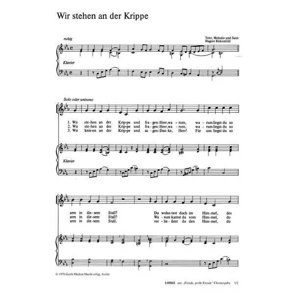 Produktbild des Artikels Wir stehen an der Krippe (Noten - Download)