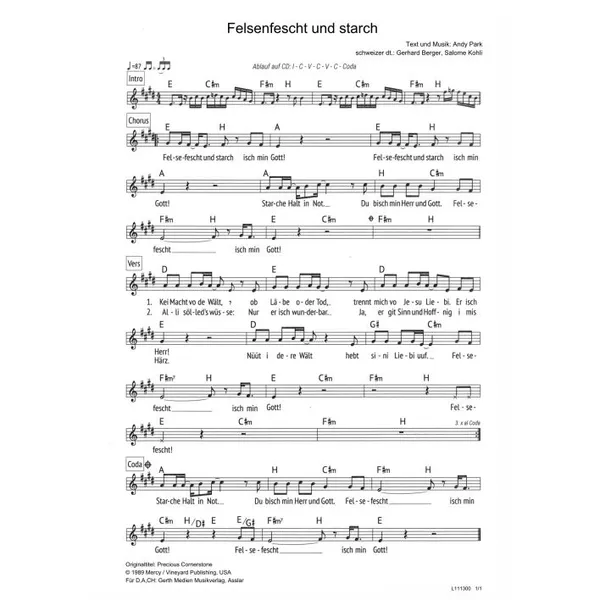 Produktbild des Artikels Felsenfescht und starch (Noten - Download)