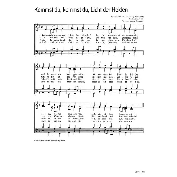 Produktbild des Artikels Kommst du, kommst du, Licht der Heiden (Noten - Download)