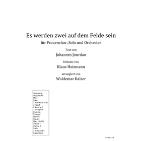 Produktbild des Artikels Es werden zwei auf dem Felde sein (Noten - Download)