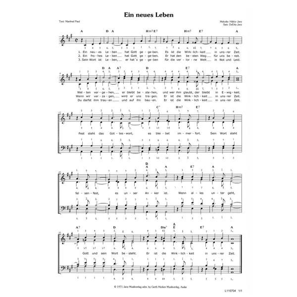 Produktbild des Artikels Ein neues Leben (Noten - Download)