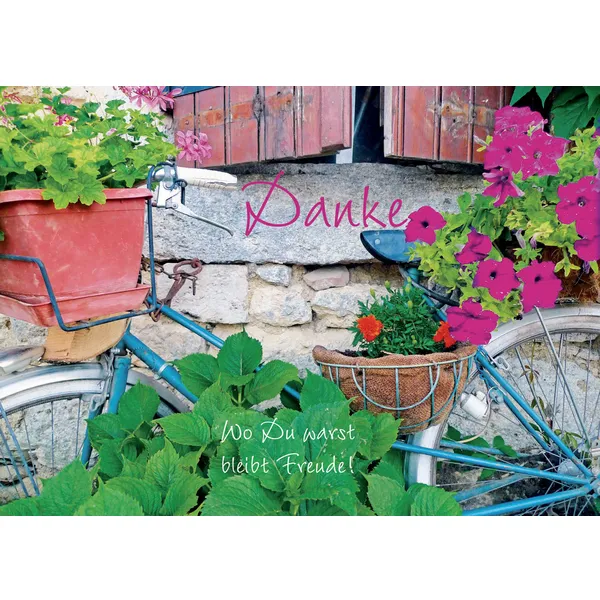 Produktbild des Artikels Postkarte "Danke - Wo Du warst bleibt Freude!" - 5 Stück (Schreibwaren)