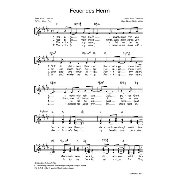 Produktbild des Artikels Feuer des Herrn (Noten - Download)