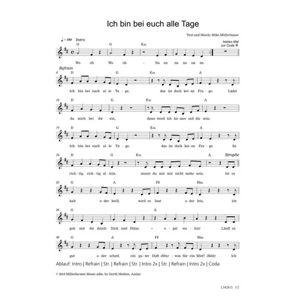 Produktbild des Artikels Ich bin bei euch alle Tage (Noten - Download)