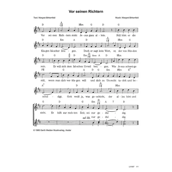 Produktbild des Artikels Vor seinen Richtern (Noten - Download)