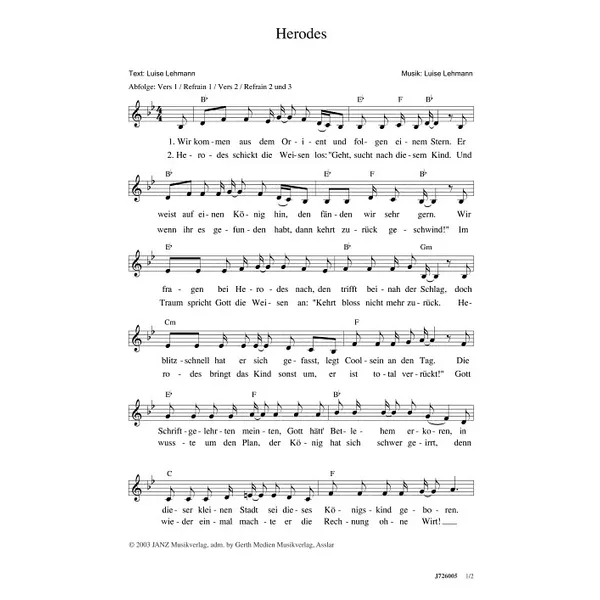 Produktbild des Artikels Herodes (Noten - Download)