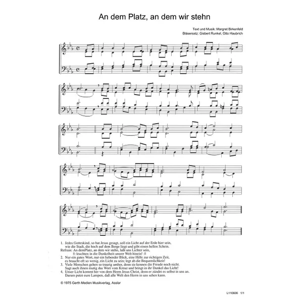 Produktbild des Artikels An dem Platz, an dem wir stehn (Noten - Download)