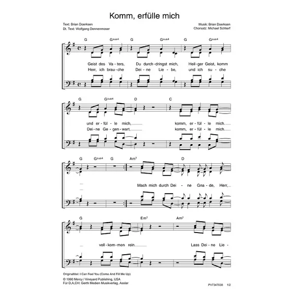 Produktbild des Artikels Komm, erfülle mich (Noten - Download)