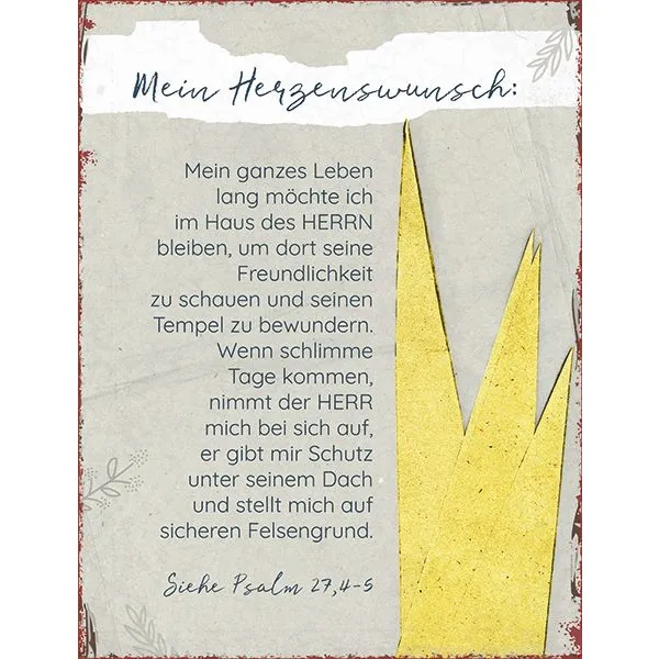 Produktbild des Artikels Metallschild groß - Mein Herzenswunsch ()