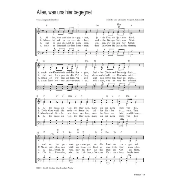 Produktbild des Artikels Alles, was uns hier begegnet (Noten - Download)