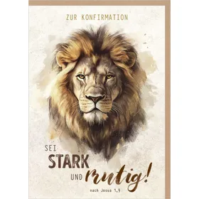 Produktbild des Artikels Faltkarte "Sei stark und mutig" - Löwe (Schreibwaren)