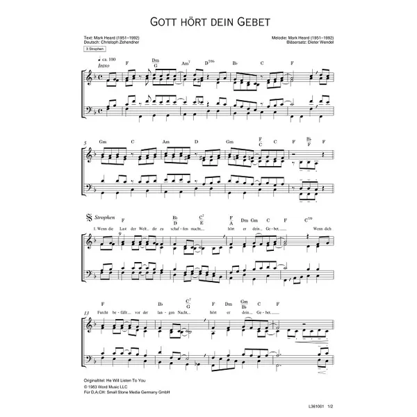 Produktbild des Artikels Gott hört dein Gebet (Noten - Download)