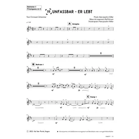 Produktbild des Artikels Unfassbar - Er lebt (1. Trompete in C) (Noten - Download)