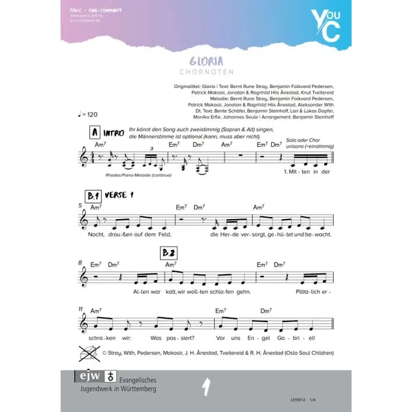 Produktbild des Artikels Gloria (Noten - Download)