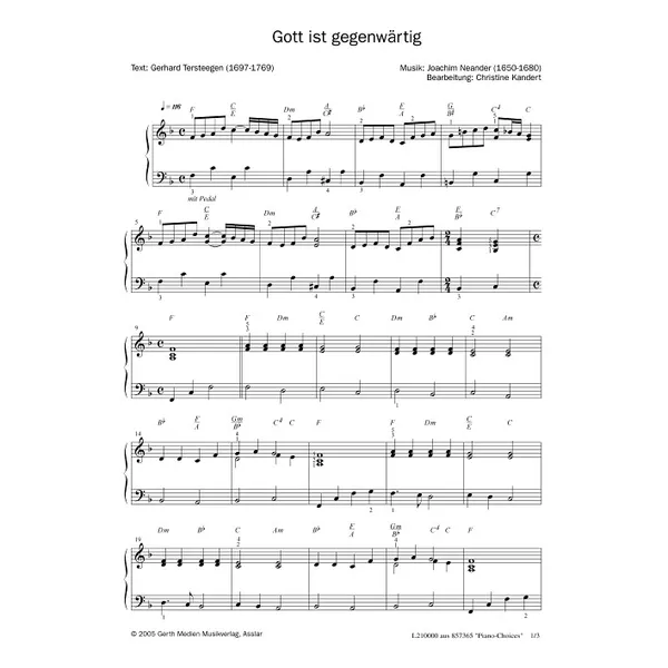 Produktbild des Artikels Gott ist gegenwärtig (Noten - Download)