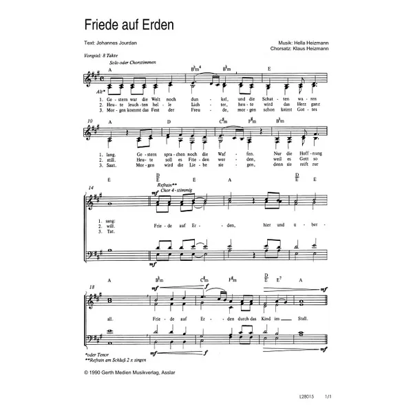 Produktbild des Artikels Friede auf Erden (Noten - Download)