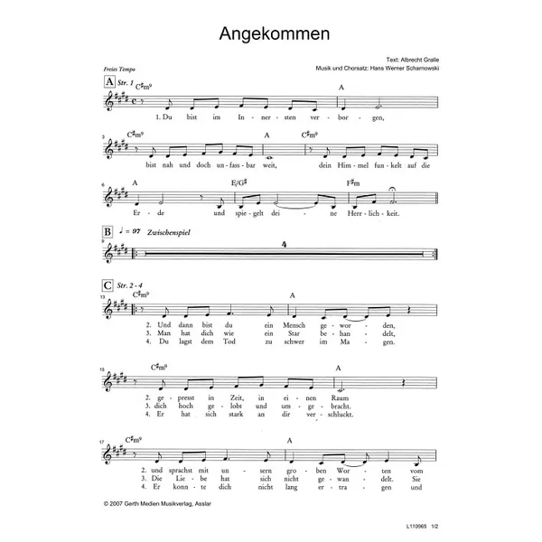 Produktbild des Artikels Angekommen (Noten - Download)