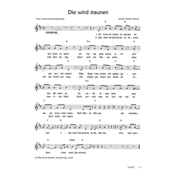 Produktbild des Artikels Die wird staunen (Noten - Download)