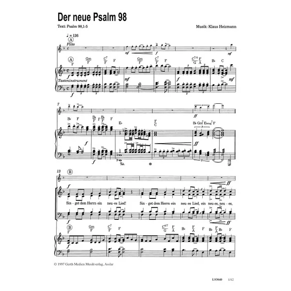 Produktbild des Artikels Der neue Psalm 98 (Noten - Download)