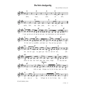 Produktbild des Artikels Du bist einzigartig (Noten - Download)