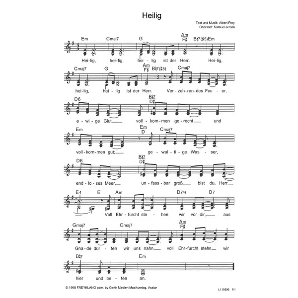 Produktbild des Artikels Heilig (Noten - Download)