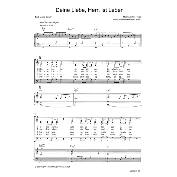 Produktbild des Artikels Deine Liebe, Herr, ist Leben (Noten - Download)