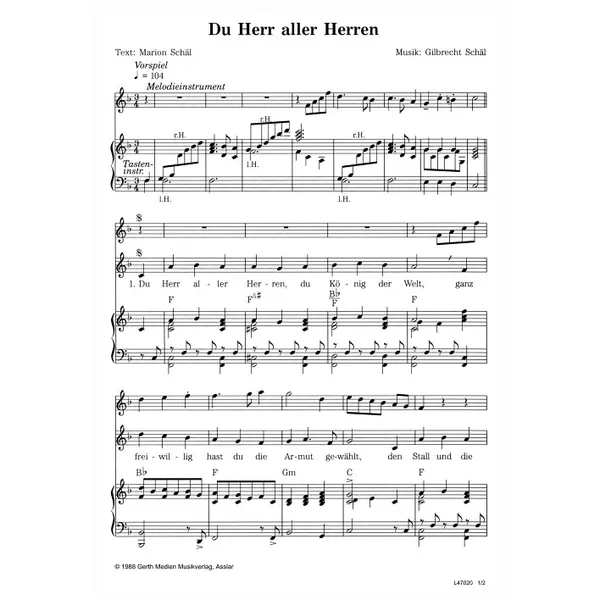 Produktbild des Artikels Du Herr aller Herren (Noten - Download)
