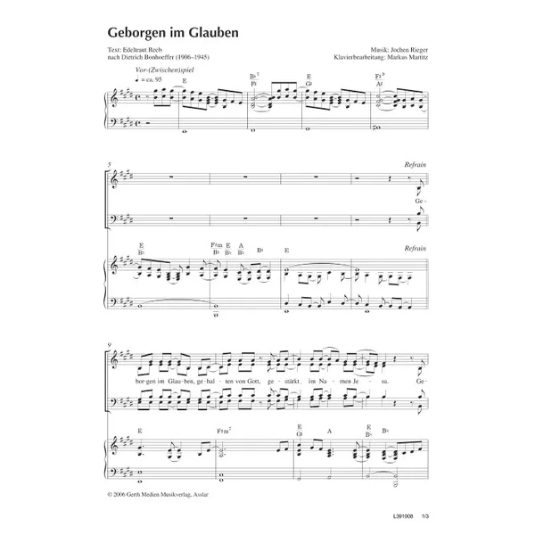 Produktbild des Artikels Geborgen im Glauben (Noten - Download)