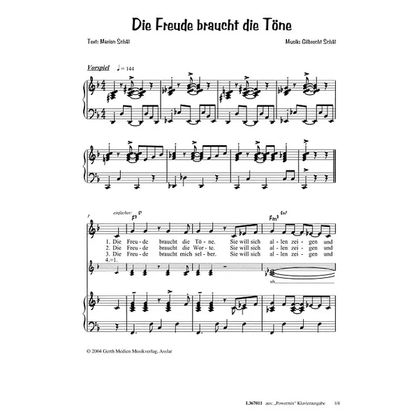 Produktbild des Artikels Die Freude braucht die Töne (Noten - Download)