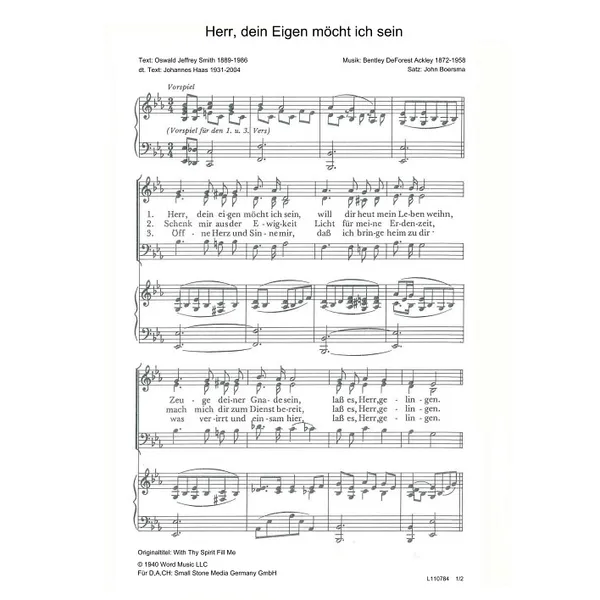 Produktbild des Artikels Herr, dein Eigen möcht ich sein (Noten - Download)