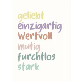 Produktbild des Artikels Poster A4 "geliebt, einzigartig, wertvoll" ()