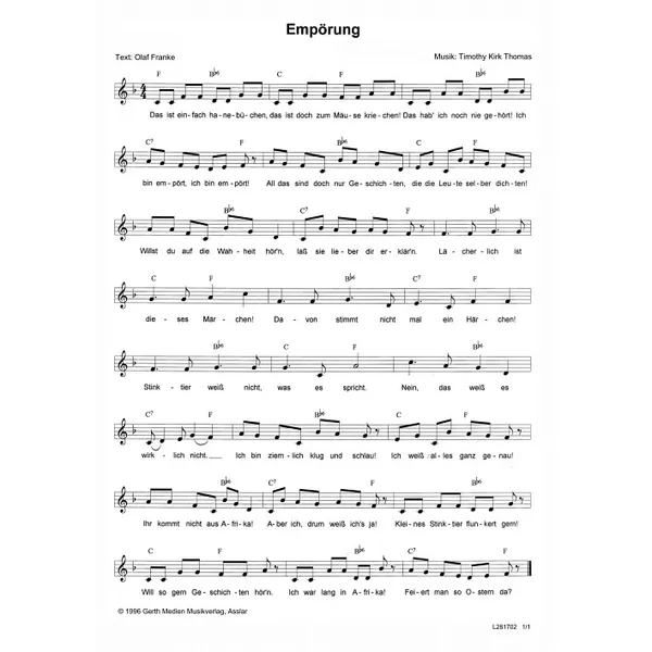 Produktbild des Artikels Empörung (Noten - Download)