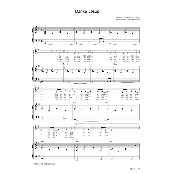 Produktbild des Artikels Danke, Jesus (Noten - Download)