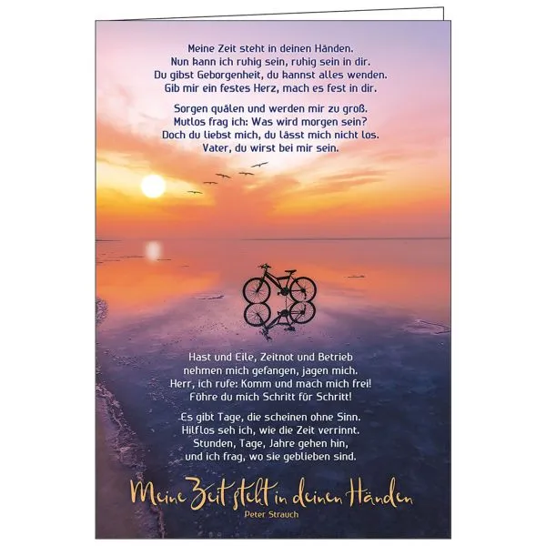 Produktbild des Artikels Faltkarte: Meine Zeit steht in deinen Händen - Neutral (Schreibwaren)