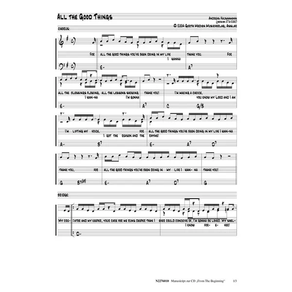 Produktbild des Artikels All The Good Things (Noten - Download)
